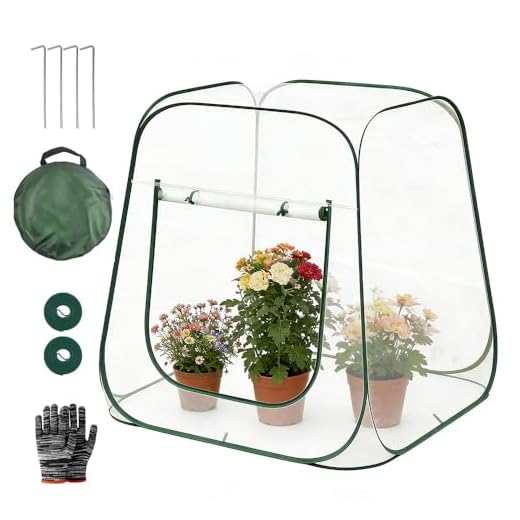 Gewächshaus Klein, 98x98x98CM Überwinterungszelt für Pflanzen, Wasserdichtem PVC, Pop Up Mini Gewächshaus zum Schutz von Pflanzen und Blumen, Innen und Außen Verwendbar, Transparent