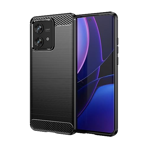 Image of NPRC Hybrid Ultra Slim Protective Case TPU Non-Slip Carbon Fiber Texture Shockproof Case Cover for Moto Edge 40 Neo - Black