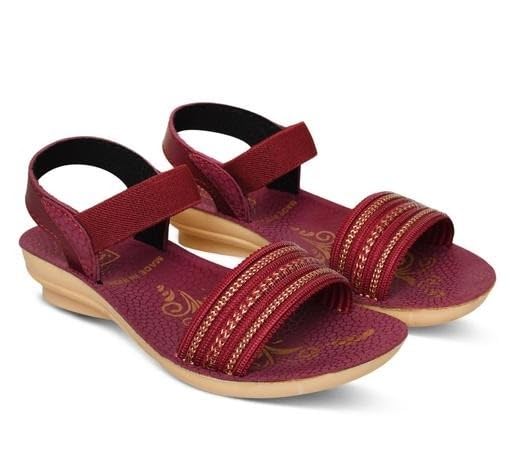 Women’s Red Solid Synthetic Sandals | Closed-Back Round Toe Casual Sandals | Pack of 1-image-28