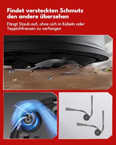 iRobacc 24 Stück Ersatzteile Set für Roborock Q10 S5+ Robot Staubsauger, Zubehörsets mit 2 Hauptbürste, 6 Seitenbürsten, 4 HEPA Filter, 6 Staubsaugerbeutel, 4 Wischtücher, 1 Bürste