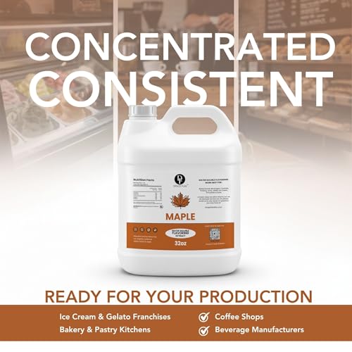 Image of Dolce Flav Maple Flavoring 32 oz - Bulk Syrup Extract for Bakery Manufacturing, Restaurants & Foodservice