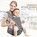 Baby Carrier with Hip Seat, 6-in-1 Baby Carrier Newborn to Toddler, Adjustable Detachable Infant Baby Hip Seat Carrier for 0-36Months (Grey)