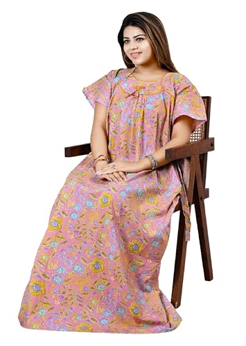 Image of Bejod's Collection Women Pure Cotton Nighty Combo Pack | Full Length Floral Printed Cotton Nighty Maxi | Soft & Breathable Night Dress for Women L to 4XL
