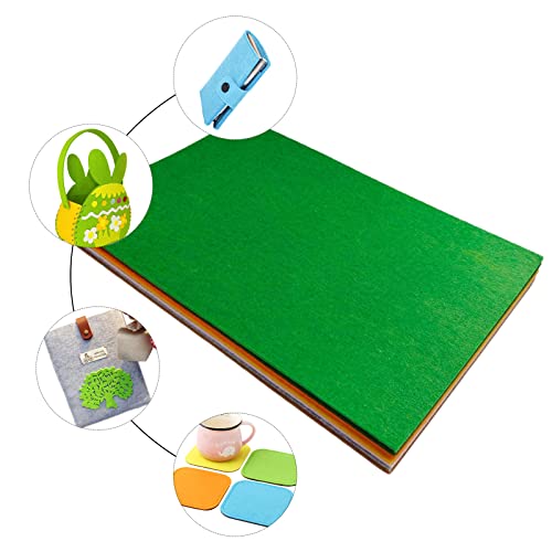 Image of Jtnohx Stiff Felt, 2mm Thick Felt Sheets for Crafts, 8 inchx12 inch Hard Felt Fabric Squares 8Pcs for DIY Projects (Yellow Brown Series)