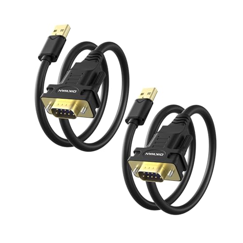 Image of USB to RS232 Serial DB9 Male Cable, 2-Pack