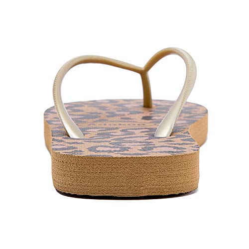 Adokoo Women's Flip Flop Sandal Black Slim Beach Flip Flops Eva Rubber Shower Slippers Cute Water Sandals(Us9,Leopard) #TOP3