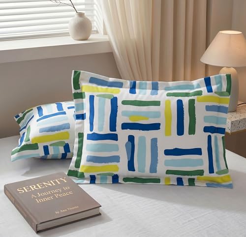 Image of VAS COLLECTIONS Cotton Pillow Cover Set of 2 (17x27 Inches) | Ultra Soft Breathable Pillow Cases for Bed | Skin Friendly, Fade Resistant & Comfortable Pillow Covers for Bedroom Decor (White & Yellow)