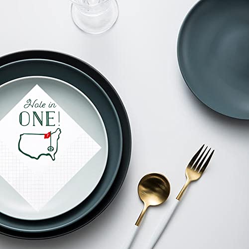Geloar Golf Cocktail Napkins, 100 Pack Par-Fect Together Golf Themed Paper Cocktail Beverage Napkins For Wedding Rehearsal Dinner Bridal Shower Engagement | 2-Ply, 5X5 Inches (Hole In One) #TOP6