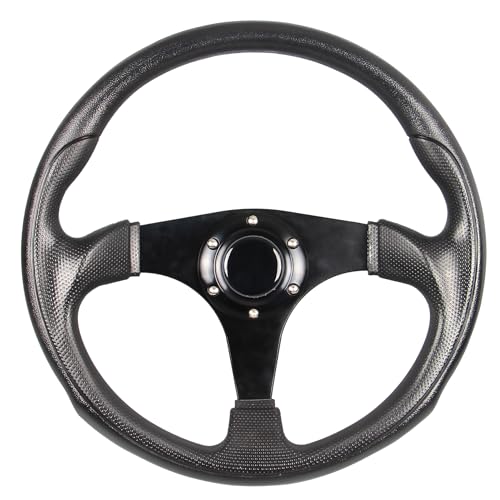 Spaorcco 350mm Flat Corn Racing Drifting Steering Wheel 13.8”Universal PU Leather 6 bolt Car Steering Wheel with Horn Button by Spaorcco - Used condition - US$29.14