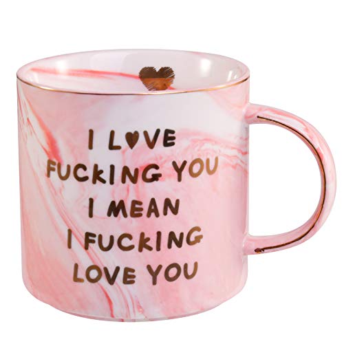Lapogy I Love You Coffee Mug for Her Wife Girlfriend gifts,mothers day gifts for mom Funny Christmas Birthday Gifts Mug,Presents Ideas for Women,Valentine s Day gifts,Pink Marble Coffee Cup 12 Oz