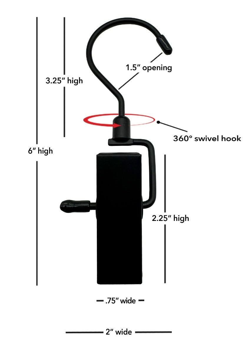 Hang-All Boot Clips, 6" Premium Matte Black Metal with EuroClip, 100 CN