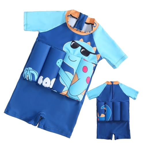 Yhsioaklo Bañador de natación para niños pequeños, ropa de natación con ayuda de natación integrada, manguitos de secado rápido, alternativa, seguridad acuática, entrenamiento de verano