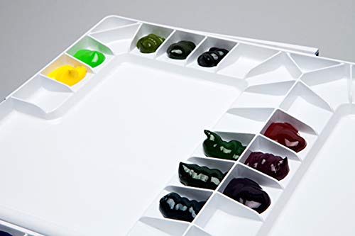 Mijello Studio Watercolor Palette, 55 Paint Wells, Blue, Foam Dauber Included, 14.4" X 1.5" X 9.13", 1 #TOP2
