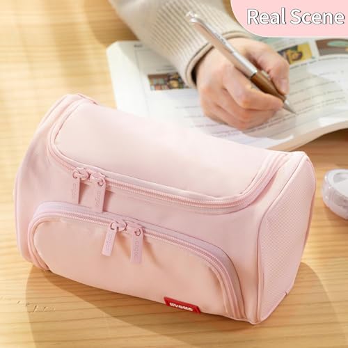 Image of Storio Pencil Box Pouch for School Kids Girls & Boys Aesthetic | Cute Stationary Compass Box Case Organiser | Travel Pouch