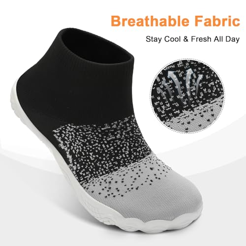 Image of Barefoot Socks Shoes for Women Men | Wide Toe Box, Zero Drop Feel, Slip-On Sock Fit, Durable Rubber Sole, Removable Insole, for Gym, Beach, Travel, Outdoors