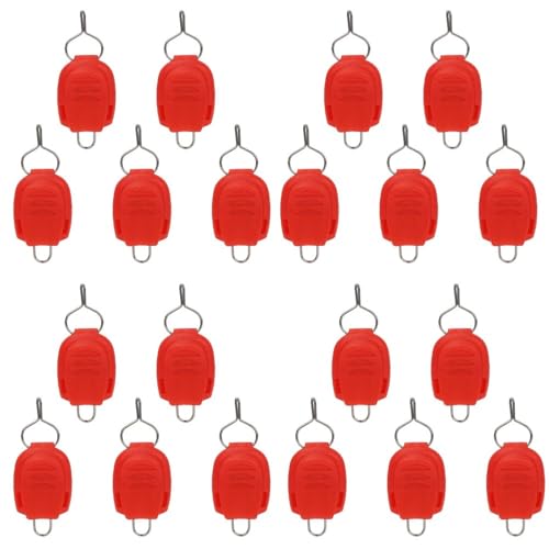 MOPFOL ‌20PCS Fishing Line Holder Clips – ABS Reel Line Buckle Stopper for Baitcasting & Spinning Reels,Avoid Line Knot & Unwinding(Red)