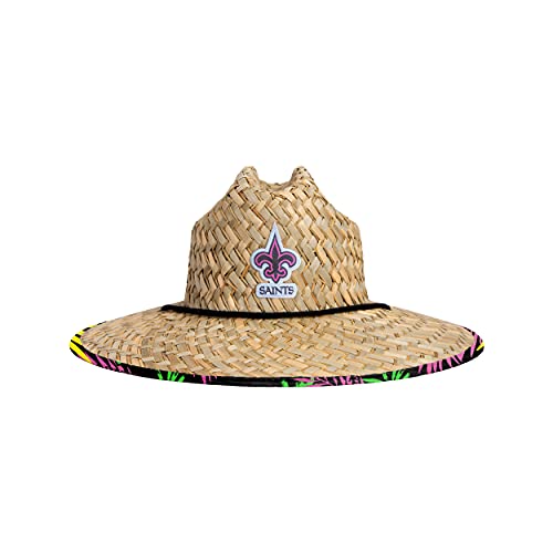 Image of FOCO Men's NCAA College Team Logo Floral Straw Sun Hat
