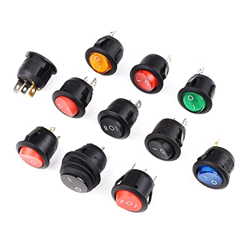 Interrupteur à bascule 20mm rond SPST 2pin FESTAS interrupteur alimentation marche arrêt rouge - 3