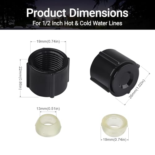 Image of 2 PCS Low Point Drain Seals and Caps for RV Camper Travel Trailer - 1 /2 Inch Hot & Cold Water Lines RV Drain Cap