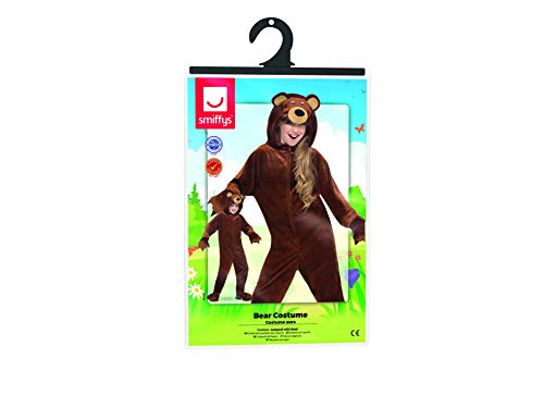 Smiffy'S 44563M Disfraz De Oso Traje Entero Con Capucha, Marrón, M - Edad 7-9 Años