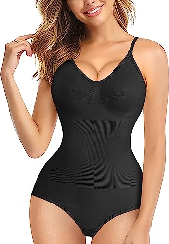 Image of Bodysuit for Women, Tummy Control Bodysuit with Adjustable Straps, Seamless Snatched Body Shaper(ED019)