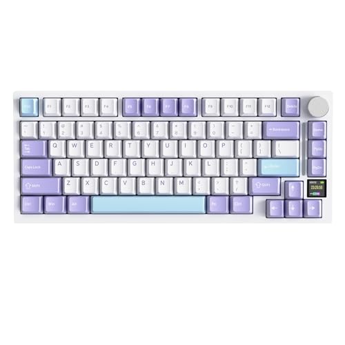 ATTACK SHARK X820 Ultra Kabellose Mechanische Tastatur mit TFT-Smart-Display und Drehknopf, 75 {5e274b4c5119739aa4dcd71aa778f7bc3b9520bc100b5225185fe5bfcca68d45} Hot-Swappable Gaming-Tastatur, BT/2,4G/Kabelgebunden, RGB südseitige LEDs (Weiß –Shark Switch) ATTACK SHARK X820 Ultra Kabellose Mechanische Tastatur mit TFT-Smart-Display und Drehknopf, 75 {5e274b4c5119739aa4dcd71aa778f7bc3b9520bc100b5225185fe5bfcca68d45} Hot-Swappable Gaming-Tastatur, BT/2,4G/Kabelgebunden, RGB südseitige LEDs (Weiß –Shark Switch)