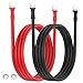 LEESKY 1/0 AWG Battery Cables 1/0 Gauge 6 Feet Pure Copper Battery Inverter Cables 3/8 Inch Terminals for Golf Cart, Power Inverter, Solar, Car, RV, Marine