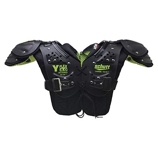 Schutt Y-Flex 4.0 Shoulder Pads, Football, Black, Small
