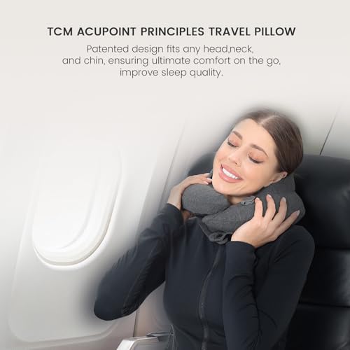 Image of Keemall Inflatable Neck Pillow - Premium 3rd Gen Travel Pillow for Airplane Headrest Sleep, Double Comfort for Long Flights, Trains & Bus Journeys, Ideal for Indian Travellers