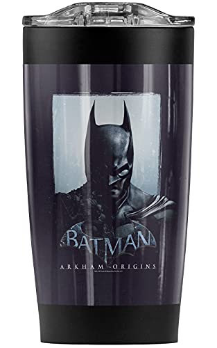 Batman: Arkham origins Two Sides Stainless Steel Tumbler 20 oz Coffee Travel Mug/Cup, Vacuum Insulated & Double Wall with Leakproof Sliding Lid | Great for Hot Drinks and Cold Beverages