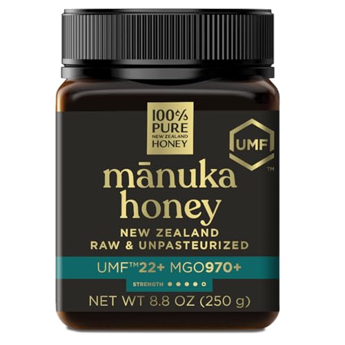 100% Pure New Zealand Honey Certified UMF 22+ MGO 968+ Ultra Premium Raw Manuka Honey 8.8 oz (250 g)