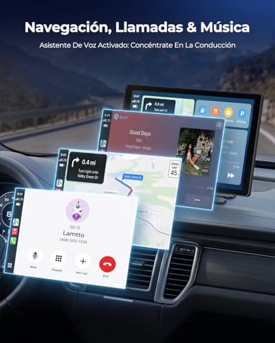 Pantalla CarPlay inalámbrica de 11" portátil con Android Auto y cámara de marcha atrás 5