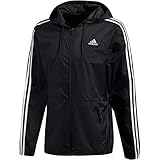 adidas Men's Essentials Wind Jacket, Black/Black/White, Medium