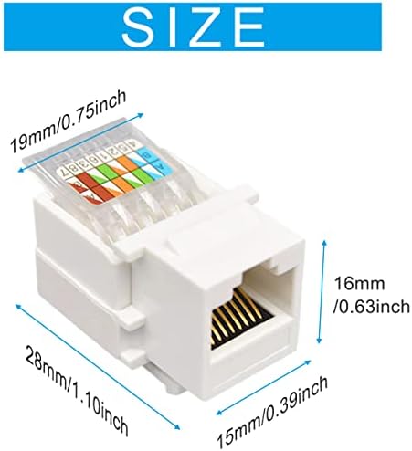 Xiatiaosann RJ45 Cat6 Keystone Jack, 10PCS Ethernet Wall Jack Inline Coupler Cat6 Network Coupler Cat5/5e/6 Compatible - Cat6 Network Coupler