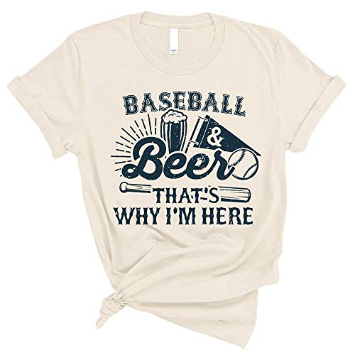 TeesAndTankYou Baseball & Beer Shirt Unisex XL Natural