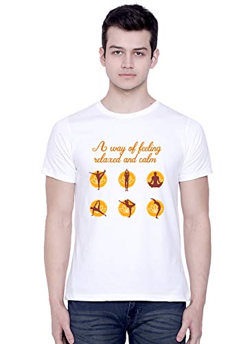 Image of CreativiT Graphic Printed T-Shirt for Unisex Yoga Tshirt | Casual Half Sleeve Round Neck T-Shirt | 100% Cotton | D00585-28