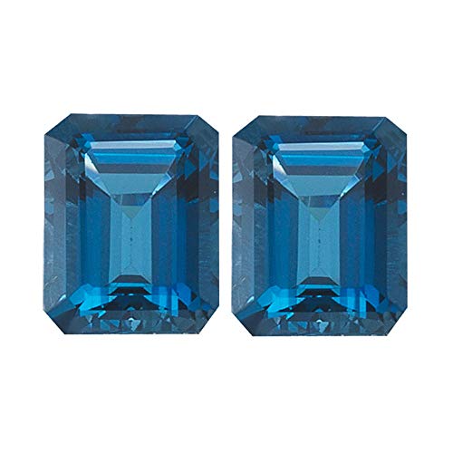 Instagem 0.60-0.86 Cts Of 5X3 Mm Aaa Emerald London Blue Topaz (2 Pcs) Loose Gemstone #TOP4