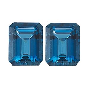Instagem 0.60-0.86 Cts of 5×3 mm AAA Emerald London Blue Topaz (2 pcs) Loose Gemstone