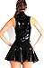H.X Sexy Women's PVC Zip Front Clubwear Dress Lingerie Skirt (US 10/Tag XL, Black)