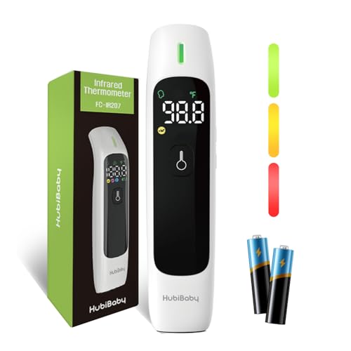 HuBDIC Hubibaby No-Touch Forehead Thermometer, Digital Infrared Thermometer for Adults and Kids, Touchless Baby Thermometer with Age Range Mode, Large LED Display and 35 Memory Function, FC-IR207