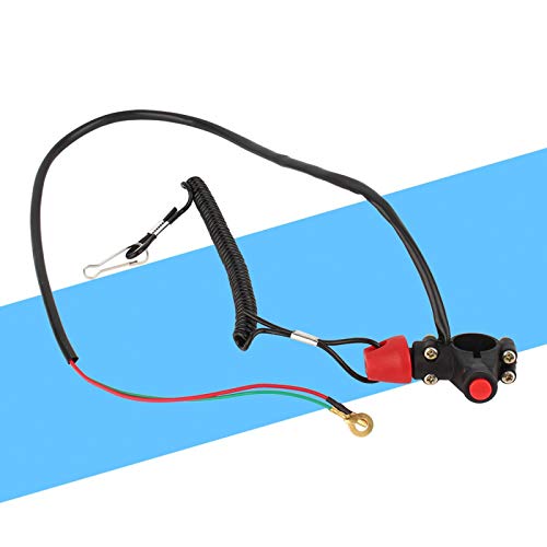 KIMISS Motorrad Motorkabel Lanyard Stop Schalter 12V 22mm Motorrad Motor Doppel Stop Schalter Sicherheitsleine für Motor ATV Boot killswitch