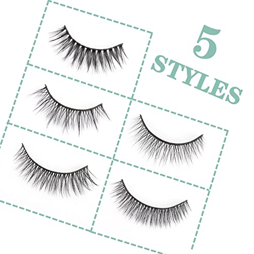 5 Paia di Ciglia Magnetiche con Eyeliner Magnetico...