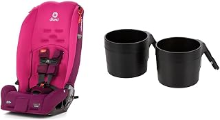Radian 3R, 3-in-1 Convertible Car Seat, Pink Blossom & XL Car Seat Cup Holders for Radian and Everett Car Seats, Pack of 2 Cup Holders, Black