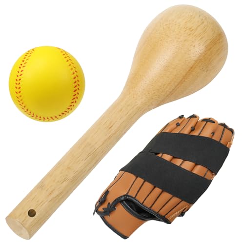 SISIPAI LIFE Baseball Glove Break-in kit, One-Piece Structure Baseball & Softball Glove Mallet, Glove Wrap Band, Bouncy Practice Ball, Baseball Mitts Shaping Hammer for Adult Youth Catchers