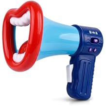 Totority Kids Voice Changer Megaphone, Funny Mouth Shape Portable Bullhorn Speaker with Clear Sound & 3 Voice Modes, Cheerleading & Roleplay Toy Gift for Children Toddlers Boys Girls, Blue