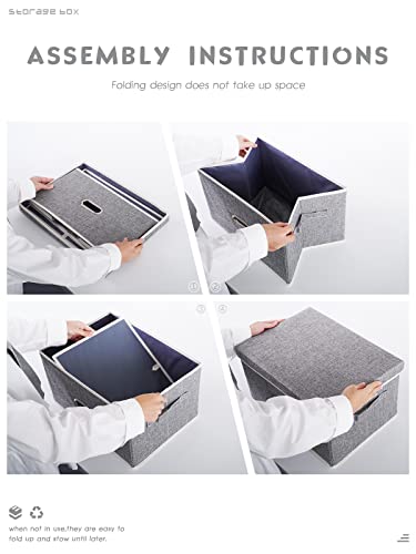 Lesfit Fabric Storage Box with Lid, 20 L - 5