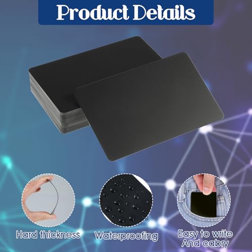 Classicseali 25 Stück NFC Karten,Metall Visitenkarten,NFC-Karte Metall,Plastikkarten Schwarz mit Allen NFC Unterstützten Geräten für Büro,Office,Geschäft,Firmengründung,Shop,Wasserfestes Aluminium