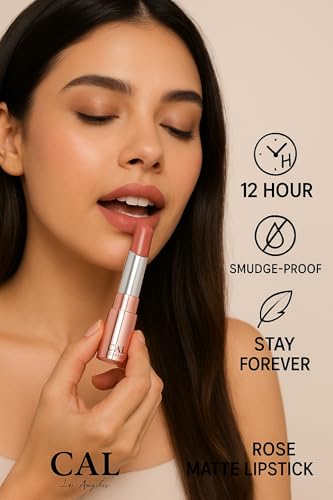 Image of CAL Losangeles Bullet Matte Lipstick, Long Lasting & Smudge Proof Lip Color for Womens Everyday Use with Nourishing & Hydrating Formula, Lipsticks for Girls /Women(Rich Brown)