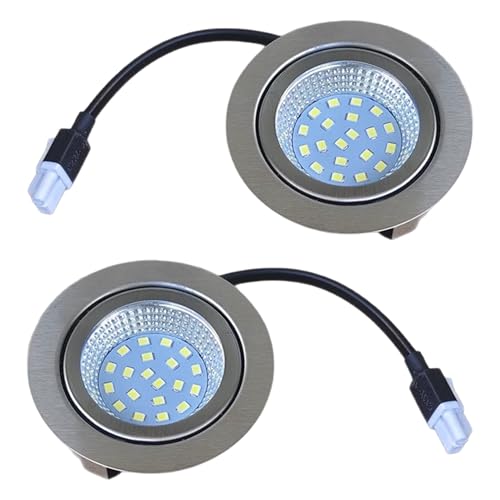 DAGLLGEW - DAGLLGEW Lot de 2 ampoules LED encastrées pour hotte de cuisinière 3 W 220 V, blanc chaud, pour hotte cuisinière 60 mm/2, 35 po, éclairage LED pour placard, éclairage pour ar