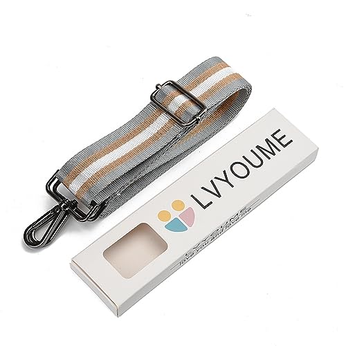 Image of LVYOUME Purse Strap Silver Hardware Wide Bag Straps Replacement Crossbody Adjustable Shoulder Strap for Purses
